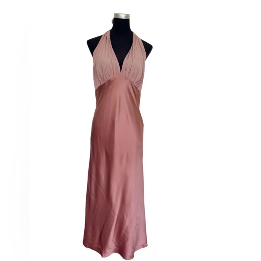 NWT Reformation Backless Dress in Mauve pink - Picture 3 of 8